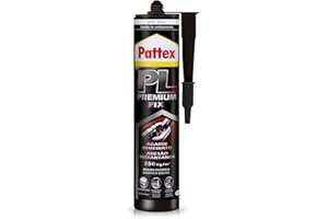 Pattex PRO900 Adhesivo de montaje para interiores y exteriores, pegamento fuerte de agarre inmediato, pegamento extrafuerte resistente al agua con gran poder de relleno, 1 cartucho x 460 g