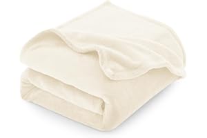 CozyLux Przytulny koc duży rozmiar XXL, 220 x 240 cm na 4 pory roku – miękki/ciepły/lekki, na sofę, kanapę, flanelowy koc polarowy, 240 x 220 cm, kremowy