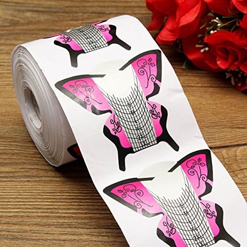 Blulover 300Pcs Nail Art Butterfly Extension Forms Tips Guide Tool Acrylic Uv Gel Stickers Manicure