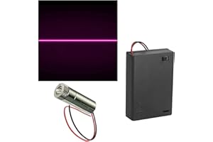 Linea Viola Laser Modulo(1pcs, 405nm), CTRICALVER Focus Regolabile Laser Testa 3-5V+ 1pcs 4.5V Batterie AA Custodia Porta (Forma della sorgente luminosa: linea)