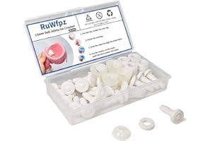 RuWfpz Articulations de Poupée Amigurumi 15mm 20 Ensembles - Articulée en Plastique pour Amigurumi Peluche Crochet, Joints Articulations de Sécurité Animaux (blanc)