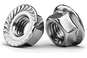 MINHER M8-1,25 Tuercas Hexagona de Brida, Acero Inoxidable 304, DIN 6923 (50 Piezas)