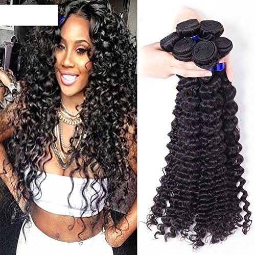 Meylee Hair Bundles Dyeable Brazilian Curly Virgin Hair Bundle Deals,100% Human Hair Extension Brazilian Deep Kinky Curly Virgin Hair 3 Bundles/pack , 24 26 28