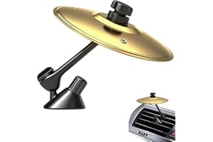 HUVZOR 1 pièce Car Crash Cymbals Air Vent,Mini Cymbale de Voiture,Cymbale pour voiture, décoration de ventilation de voiture, pour tous les types de véhicules(Doré)
