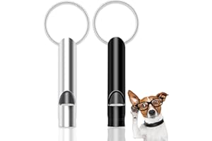Whilissmsy Dog Whistles for Recall,2 Pcs Dog Training Whistle for Recall（Silver Black）
