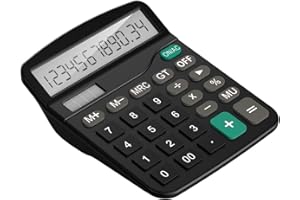 TECH TRADERS Desktop Calculator 12 Digits Large Display Electronic, Solar and Require AA Battery Dual Power