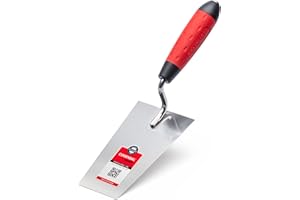 COMENSAL® Truelle de Maçon 160 mm - Truelle à Bout Carré - Truelle Carrée avec Poignée Souple - Truelle avec Lame en Acier - Made in EU