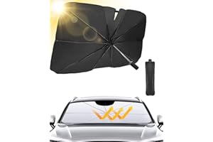 AwmnSrman Windschutzscheibe Sonnenschutz Auto Sonnenschutz Frontscheibe für Kleinwagen, 6-Schicht UV-Schutzbeschichtung mit Einem 360°-Verstellbaren Stab Wärmeschutzisolierung 125 * 68CM