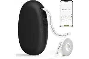 SUPVAN E10 Etiquetadora Bluetooth con Etiquetas Adhesivas Continuas, Negro | App con 30+ Fuentes y 600+ Símbolos, Recargable, Compatible con 40+ Tipos de Etiquetas, Ideal para Hogar, Escuela, Oficina