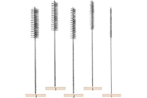 KATLINNA 5 Stück Bohrlochbürste 8mm/12mm/16mm/20mm/25mm Rohrreinigungsbürste Set Drahtbürste Rund Edelstahl Lochbürste Reinigungsbürste für Schlagbohrmaschinen, Effiziente Bohrlochreinigung
