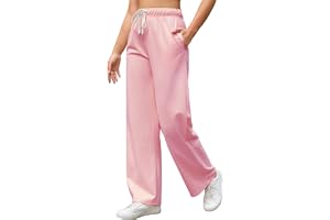 Vorvowry Joggingbyxor, dam, baggy breda joggingbyxor med fickor, hög midja, sweatpants dam, långa, bekväma fritidsbyxor med d