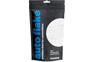 Hemway Automobile Métal Flake Glitter Chunky 1/40" 0.025" 625 microns 0,6 mm Peinture métal additif Flake 100 g pour Une Utilisation avec Voiture vélo Van Truck Wagon Automotive Vaporiser (Blanc)