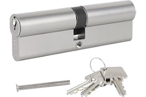 DIDA® 100mm(50/50) Euro Cylinder Lock,UPVC Door Lock Barrel with 3 Keys,High Security,Anti-Pick Anti-Bump Anti-Drill,Nickel Finish,Suitable for All Door Types,BS EN 1303:2005