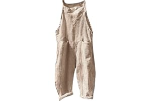 MINETOM Mujer Petos Baggy Mono Overalls con Bolsillos Pantalones Largo Harem Anchos Casual Elegante Petos Raya Suelta Jumpsuit