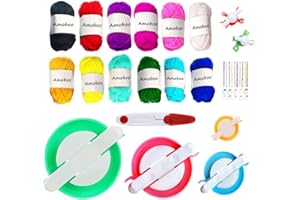 KNEWMART Pompon Maker,5 Taglie Fluff Ball Weaver Needle Pompom Maker Set-Fai da Te Pompoms Artigianato Doll Making Kit (39)