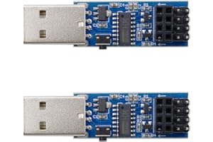 Stemedu 2PCS USB to ESP8266 Adapter Module ESP-01 Prog ESP-01S Programmer Downloader CH340C Driver with Reset Button, Easy to use