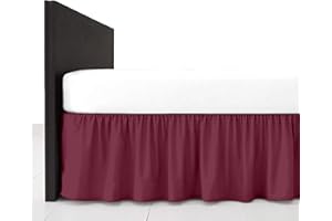 Egypto Base Valance Sheet Frilled, 100% Polycotton - Long Staple Fibre - Available in 20 Colours - FIT OVER BASE. OEKO-TEX Standard 100% Certified Product. (Double, Wine)
