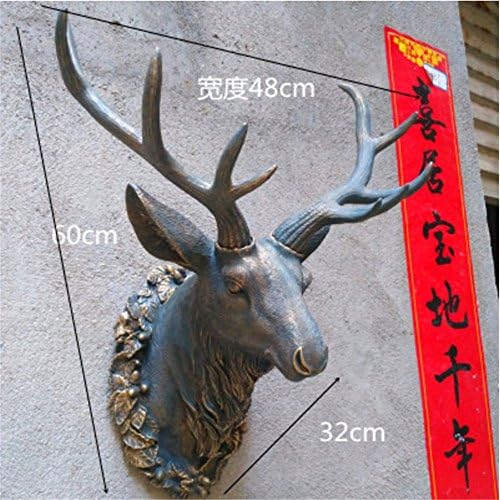 WSZYD Nordic style retro style deer head wall animal head soft suit wall decoration creative bar background living room wall decorated resin crafts ( Color : V )