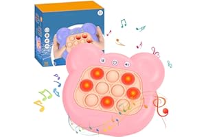 FENGQ Pop It Fidget Silikonowa gra z czujnikiem, kontroler do gier Pop it dla dzieci i nastolatków, do wczesnego rozwoju i treningu koncentracji, dla strachu i autyzmu (różowa)