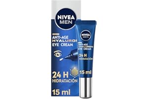 NIVEA MEN Hyaluron Contorno de Ojos Antiedad con Ácido Hialurónico (1 x 15 ml), crema antiarrugas que reafirma la piel, crema de hombre para una piel de aspecto más joven