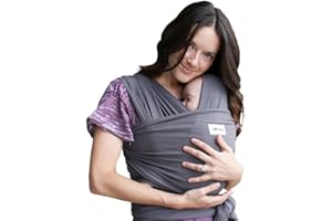 Sleepy Wrap Fascia Neonato Fino a 15 kg - Morbido, Facile da Indossare, Trasporto a Mani Libere, Marsupio Bambino a Fascia Porta Bebé (Grigio)