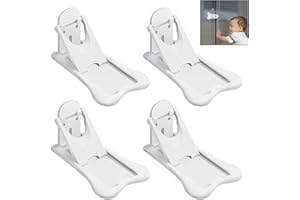 iwobi 4 Pièce Sécurité Enfant Portes de Placard, Serrure de Porte Coulissante pour Bébé avec Patin Adhésif
