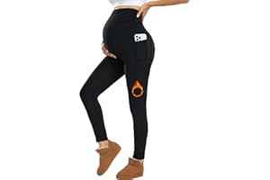 Nlieanuc Legging Grossesse Femme Taille Haute Leggings Maternité avec Poches Opaque Pantalon Grossesse Femme Vetement Enceinte