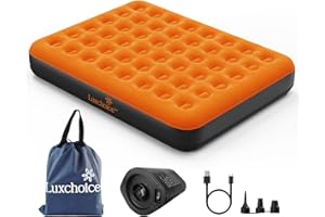 Luxchoice Materasso Gonfiabile con Pompa Portatile 3 Minuti Rapidi Gonfiaggio Letto Gonfiabile Singolo Matrimoniale per gli Ospiti che Pernottano Camping Viagg