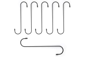 WJUAN 6 Pezzi Ganci a S, 25 cm Ganci Cucina, 15 kg Ganci Multifunzione, Ganci Multifunzionali per Appendere Cesti di Piante in Cucina, Bagno, Camera da Letto, Ufficio