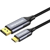 Woxcon - USB-C to Display Port Cable, DP1.4, USB 3.2 Standart, 8K 30Hz, 4K 120Hz Desteği, Thunderbolt 4, Thunderbolt 3, 2 Met