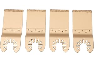 RANKOMU Lames de Scie Oscillantes 4Pcs, Lames Oscillantes Multi-Outils Électriques Lame en Carbure Cémenté Diamant Or 1,3 Po (32 mm) Avec Interface Universelle, pour Le Travail Du Bois, Du Plastique, Du Métal