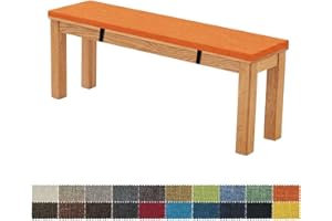 FIOVIP Coussin de Banc 90X30X3CM Amovible Lavable Double Antidérapant Hautement Élastique Convient pour Bancs de Jardin, Balançoires, Patios, Bancs d'Intérieur(Orange)