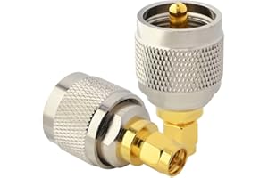 BOOBRIE Conector SMA a UHF 2PCS Adaptador SMA a PL259 Conector Coaxial de Clavija UHF a Clavija SMA Adaptador de Antena UHF a SMA de Baja Pérdida para Antena/Transmisión/Radio/W-LAN
