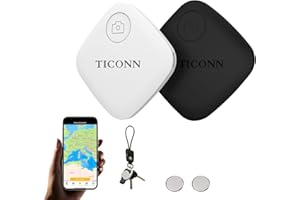 TICONN Smart Tracker Tag,Bluetooth Localizzatore,Trovare Chiavi/Zaini/Animali/Bambini,Batteria Sostituibile,Compatibile con Android e IOS(2 Pezzi) (white/black)