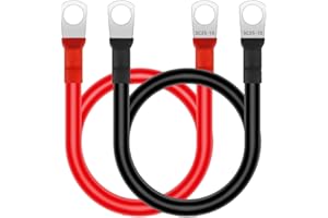 ‎JULIK JULIK Autobatterie Batteriekabel 25mm2 100cm 2 Stück 12V 3AWG Auto Batterie Kabel starthilfekabel Massekabel Mit M10 Ringklemmen Batterien Verbindungskabel Kupferkabel für Auto Motorrad Kfz LKW Solar