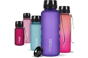 720°DGREE Bottiglia d'Acqua “uberBottle“ +Setaccio Frutta - 350ml, 500ml, 650ml, 1l, 1,5l - Tritan Senza-BPA, Prova Perdite - Il Borraccia Sportiva, Fitness, Ciclismo, Palestra, Scuola, Università