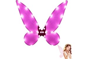YEETEESY Skrzydła wróżki Świecące skrzydła motyla Skrzydła księżniczki Skrzydła damskie Skrzydła kostiumowe Skrzydła Cosplay na Boże Narodzenie Urodziny Party (Różowy)