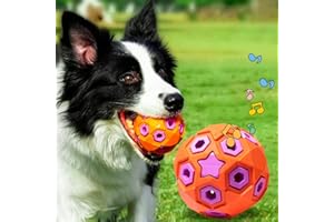 Rolin Roly Palla per Cani con Campanella Dog Ball Interattiva per Cani Palla In Gomma Elastica per Cani Atossico Resistenti ai Morsi Gioco di Addestramento Pulizia Dei Denti Dog Toy Ball