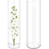 Olrla Set Acrylic Cylindrical Vases High Stackable Unbreakable Transparent