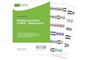 ‎STEINFACHER Steinfacher Griffregister für Rechtsvorschriften in NRW - Pappermann (ohne Folien)