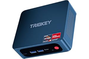TRIGKEY Mini PC de Bureau AMD Ryzen 5 5560U 6C/12T 8Go DDR4 500Go M.2 NVME SSD S5 Mini Ordinateur 4K@60Hz UHD Graphics, Wi-FI 6, BT 5.2
