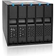 ICY DOCK (UPDATED VERSION) FlexCage MB975SP-B R1 Tray-less 5 Bay 3.5 SATA Hard Drive Hot Swap Backplane / Cage / Mobile Rack in 3 x 5.25 Drive Bay