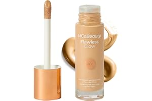 MCoBeauty - Flawless Glow Luminous Skin Filter - 4 Medium Shade - 4-in-1 Multi-Use Formula that Contains Squalane - Includes Doe Foot Applicator - Liquid Illuminator