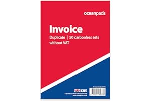 OCEANPADS Ocean Pads Invoice Book Duplicate Without VAT, A5 148 x 210mm, 2-Part Carbonless (69776)