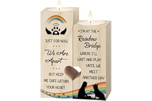 NIYEWSOR Regalos conmemorativos para mascotas, regalos conmemorativos para perros, regalos de condolencias de mascotas, portavelas de madera de duelo en memoria de que el perro falleció