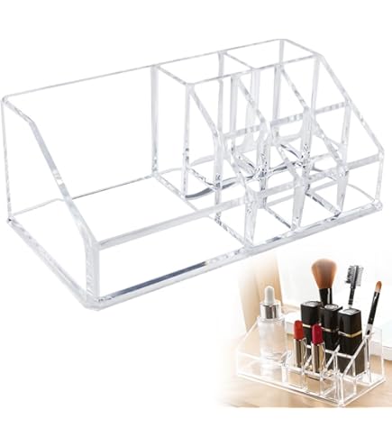 Organizer Trucchi A 2 Livelli In Acrilico Trasparente – Porta Maschere E Pennelli, Salvaspazio Per Vanità E Bagno, Design Moderno E Pratico