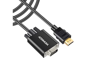 JOPHEK HDMI zu VGA Kabel 1.8m Unterstützung 1080P umwandeln Signal verbindet einen Desktop-PC, DVD, Laptop mit HDMI Anschluss einen Monitor, Projektor, HDTV mit VGA-Port