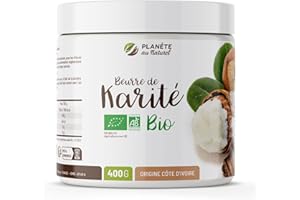 PLANÈTE AU NATUREL Beurre de Karité Bio AB 400 g - Qualité Alimentaire - 100% végétal, Sans additifs, Sans Odeur