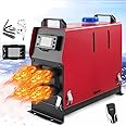 sports flyfree 5KW - 8KW 12V Air Diesel Heater Vehicle Heater Set 4 Holes Parking Heater Fast Heating with LCD Display For Truck, Boat, Motorhomes, Touring Car, Campervans, Caravans (Red-Black)