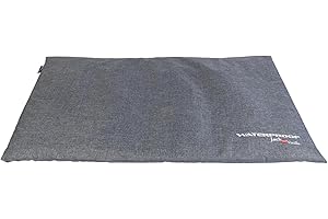 JACK AND VANILLA - Coussin de Cage pour Chien Waterproof - Tapis de Couchage Panier et Lit Imperméable, Antidérapant, Tout Confort pour Petits à Grands Chiens - Couleur Gris Clair, XXL, 119 x 73 cm